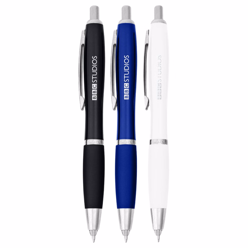 Union Printed - Silver Lighted Tip Click Metal Pen