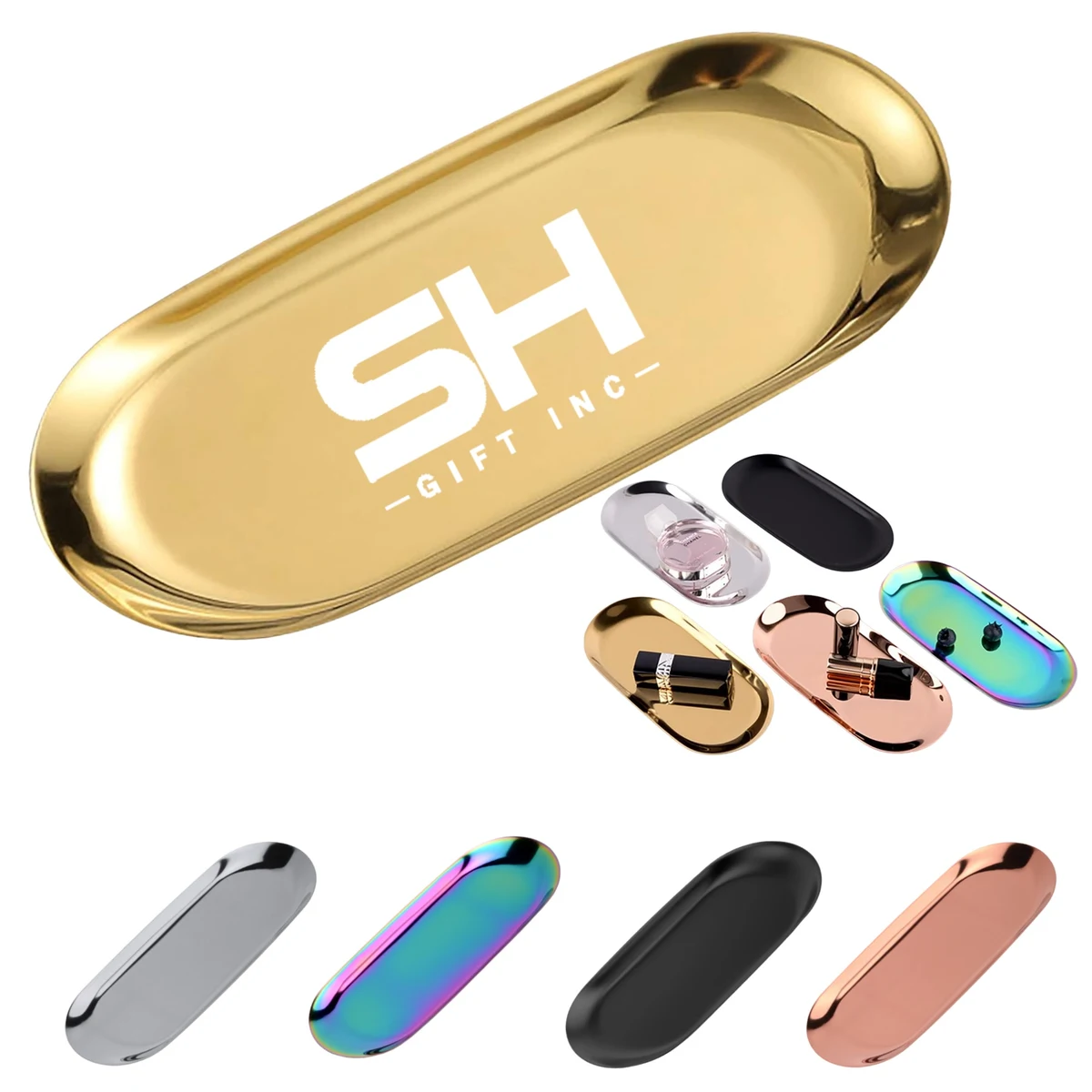 Stainless Steel Tray Dresser Cosmetics Organizer, custom kitchen gadget with logo imprint 1