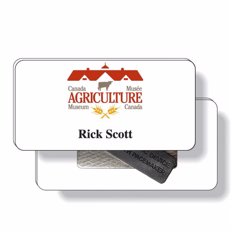 .050 Magnetic Badges - Rectangle (1.5"x3"), Full Colour Imprint