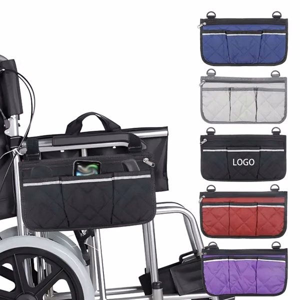 Wheelchair Side Bag, Armrest Storage Pouch
