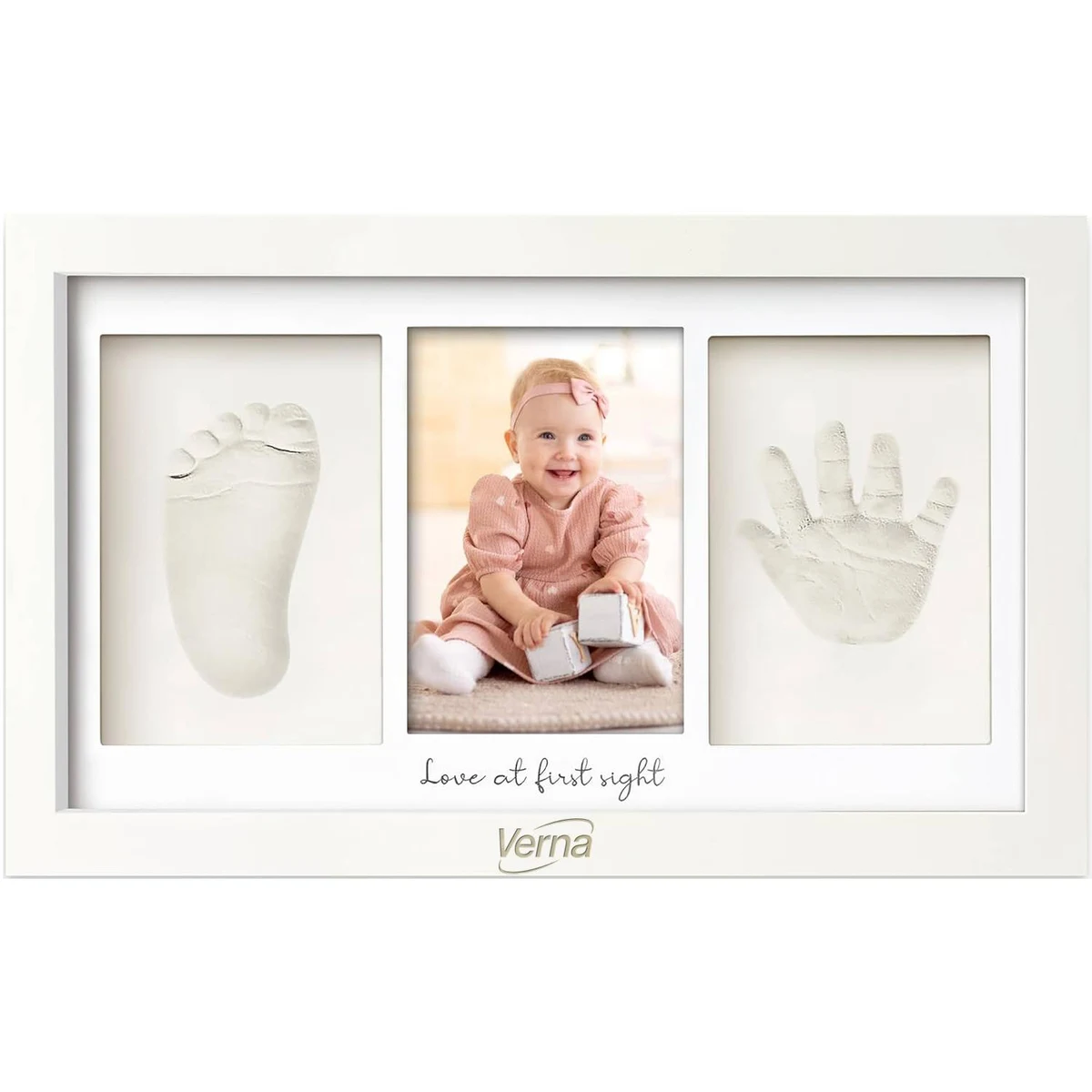 Baby Clay Handprint Footprint Keepsake Photo Frame Kit 1