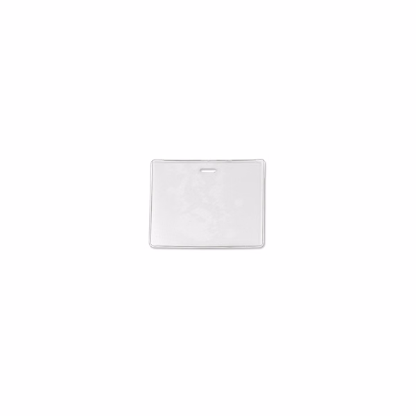 3.91" W x 3.06" H - Horizontal Clear Vinyl Badge Holder (Blank)