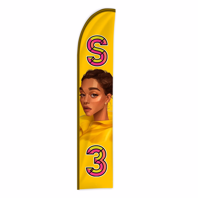 Custom Digital Printed Swooper Flags 16.5' x 3'