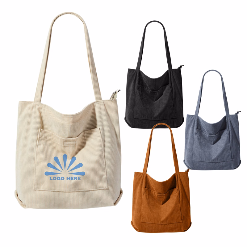 Vintage Corduroy Canvas Tote Bag