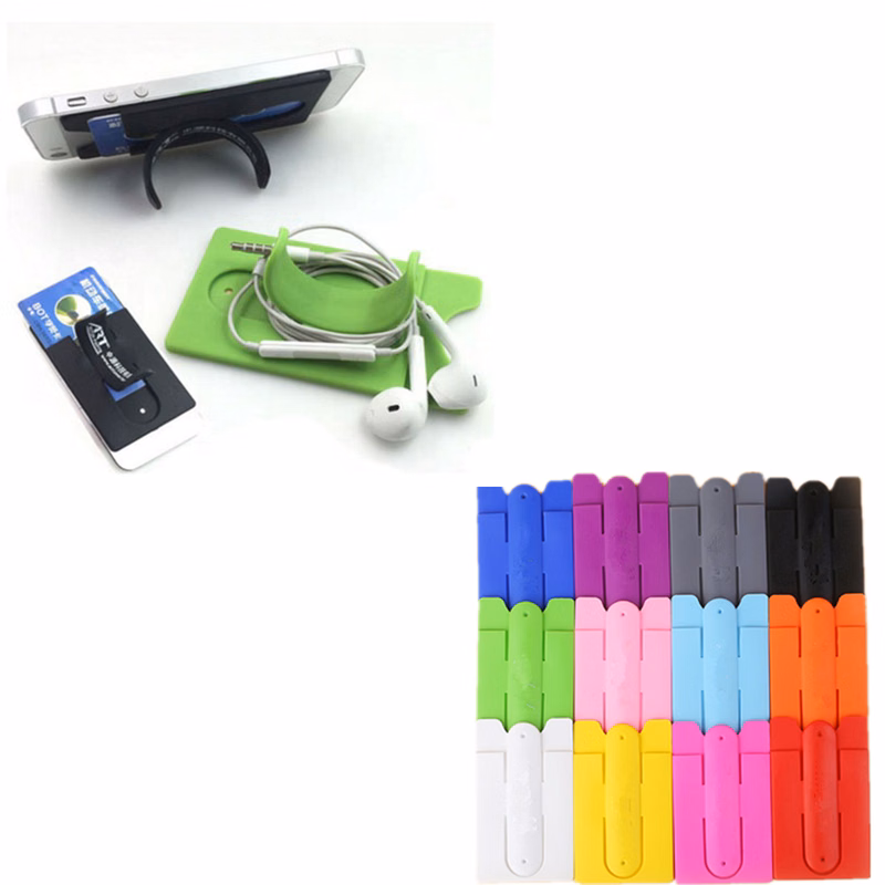 U-shape Silicone Phone Card Holder With Stand