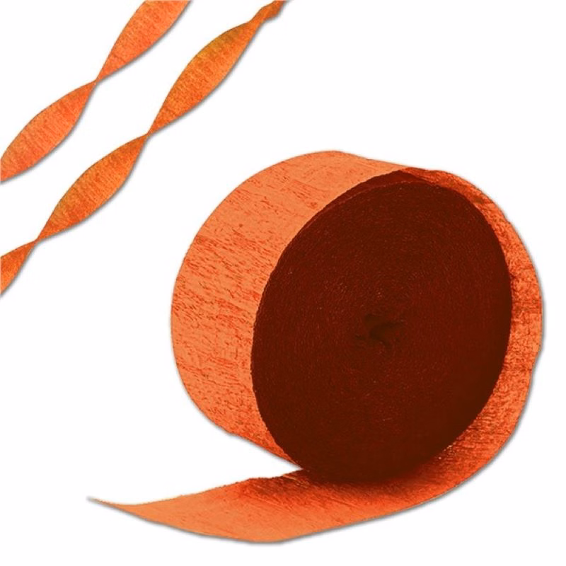 81' Roll Orange Crepe Paper Streamer