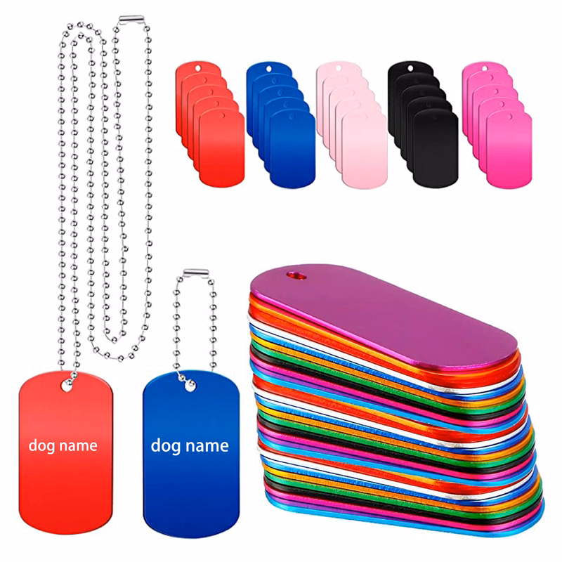 Aluminum Dog Tag with Necklace MQO 200pcs