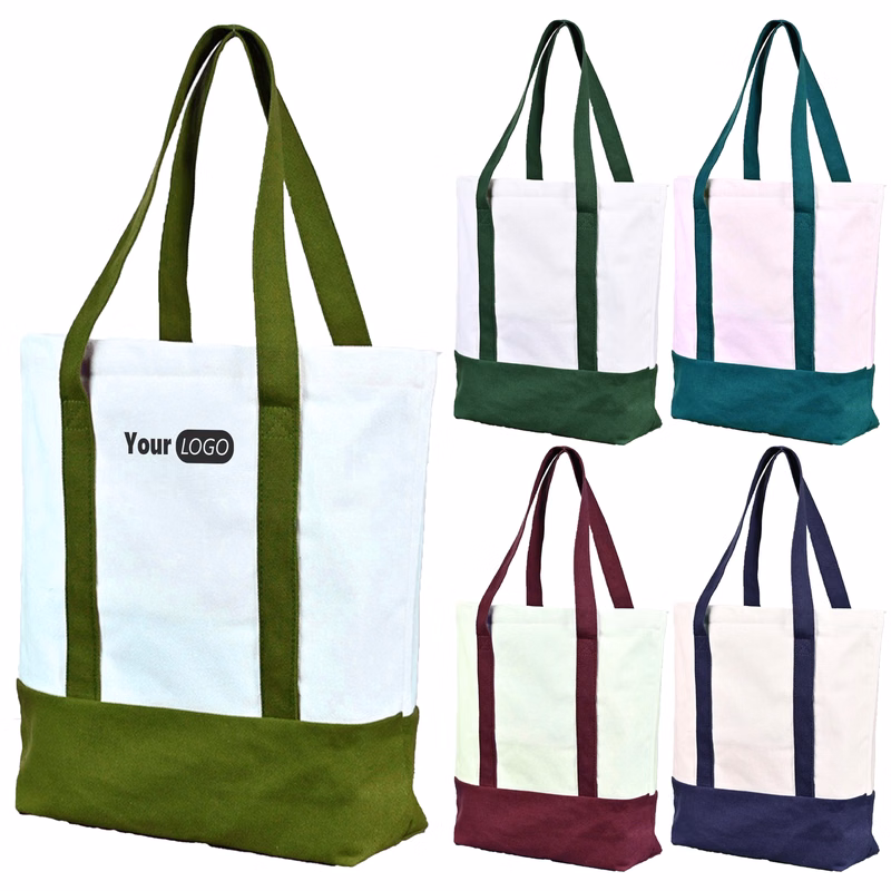 Canvas Durable Tote With Reinforced Base