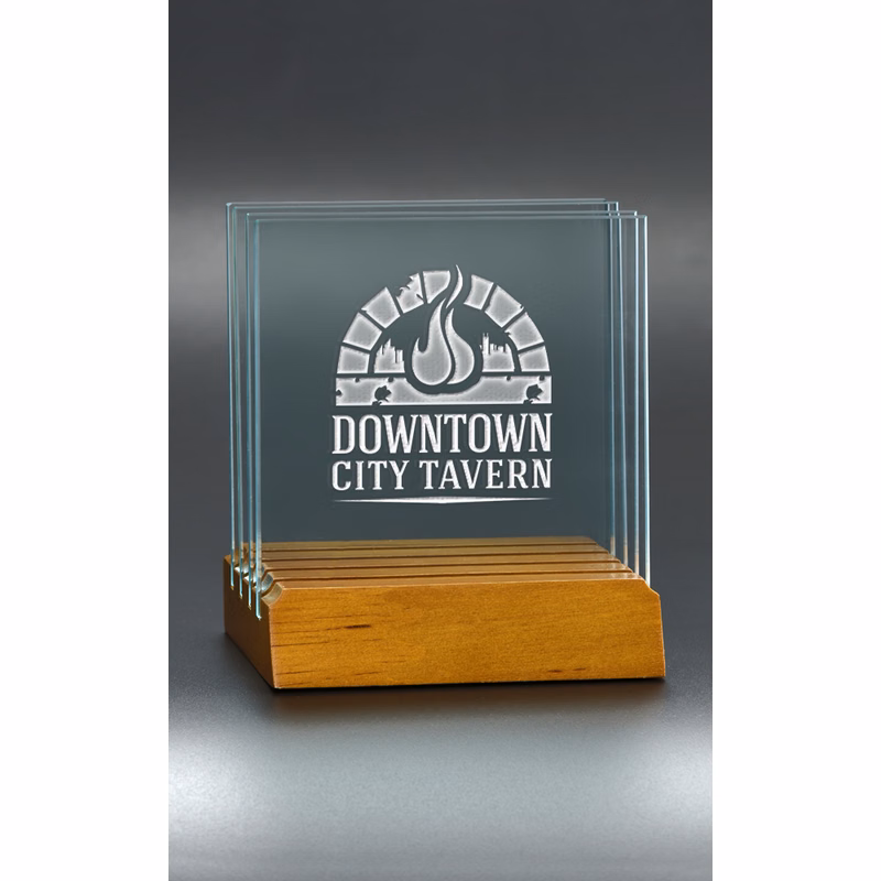 Glass Coaster Set