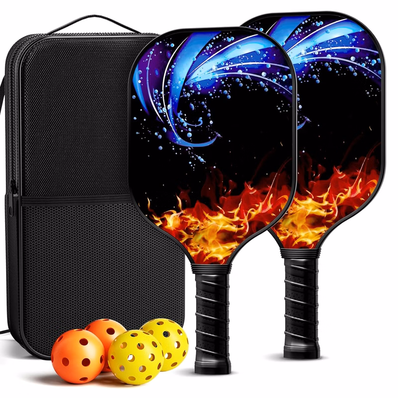 Fiberglass Pickleball Racket Paddle & Ball Set w/ Carrying bag