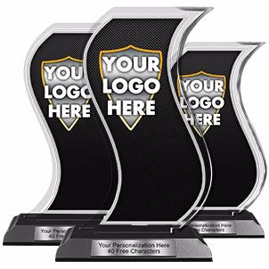 Acrylic Trophy: 10" Curve Shape, (Event type/desig
