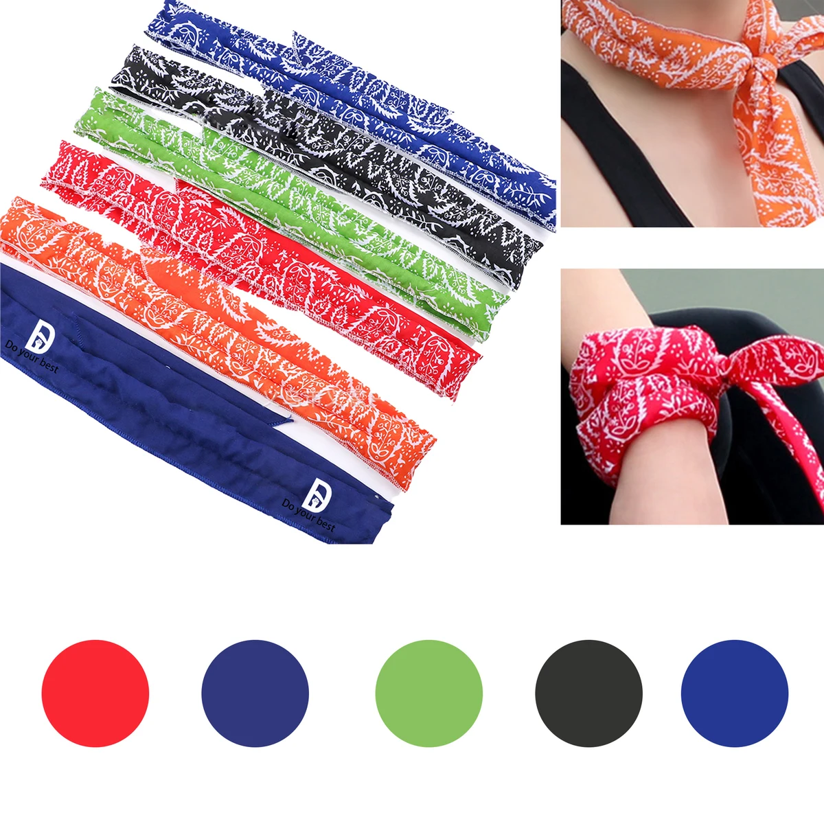 MOQ 100 Cotton Cooling Gel Bandana Head Band 1