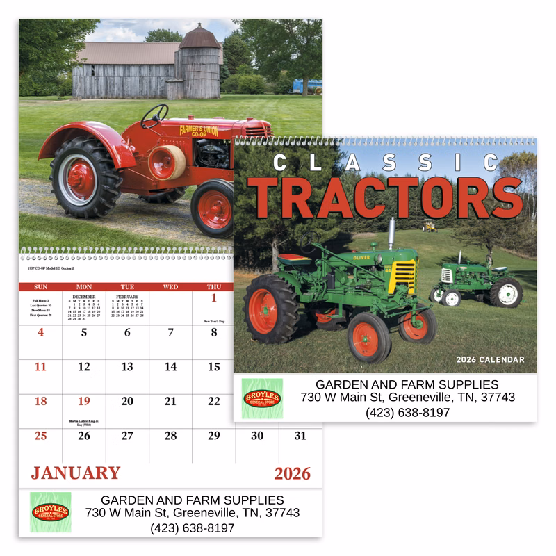 13 Month Classic Tractors - Spiral