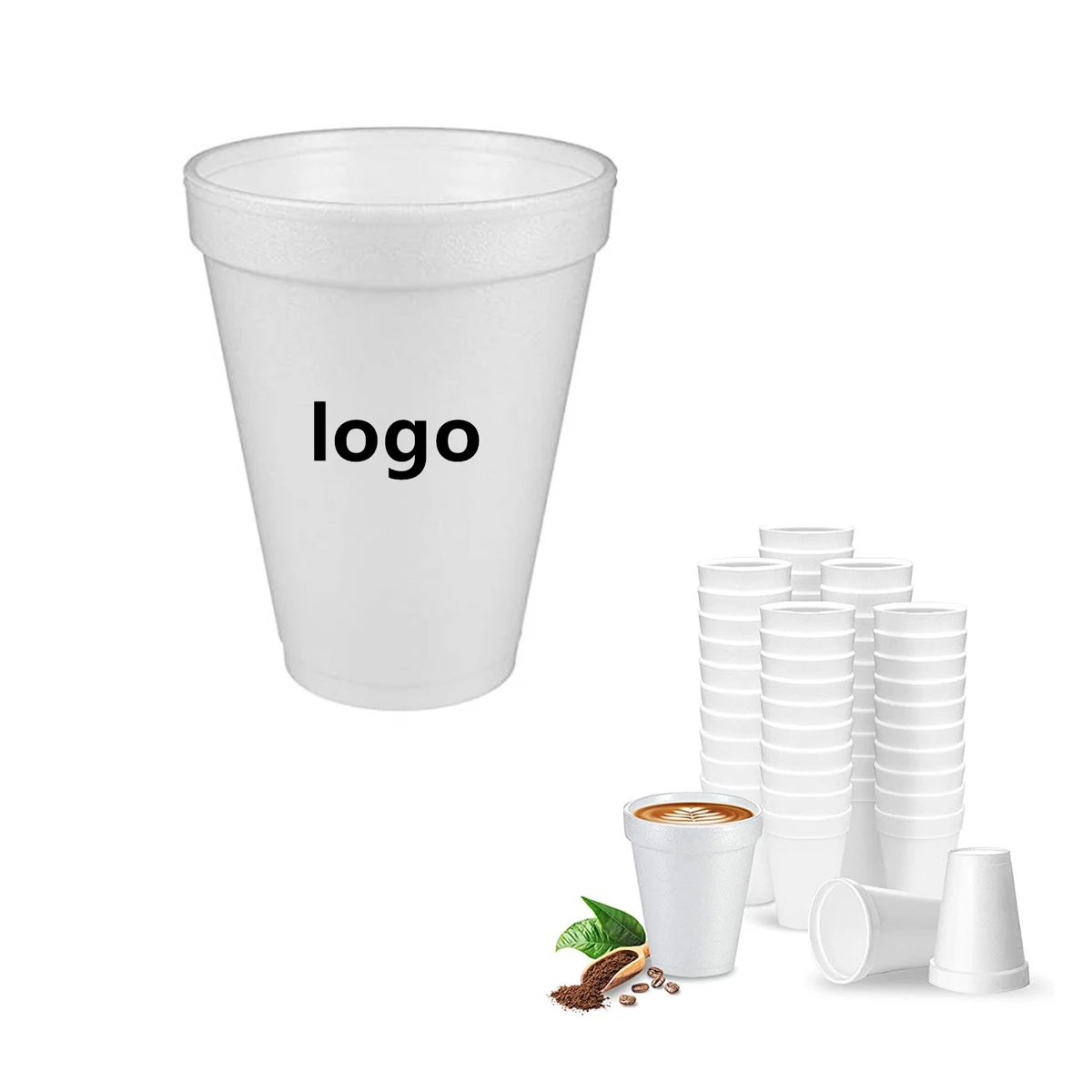 12OZ White Foam Cup Insulates Hot & Cold Beverages 1