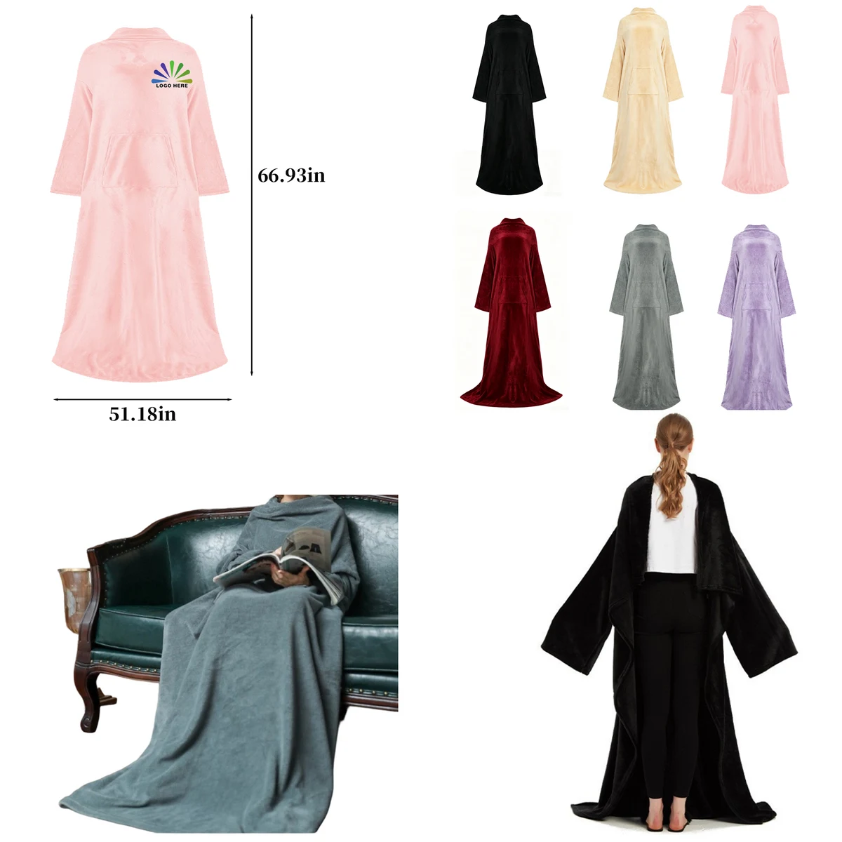 Warm Loungewear Blanket For Home Use 1