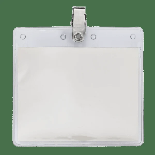 4" x 3" Blank Horizontal Vinyl Pouch with Bulldog Clip 1