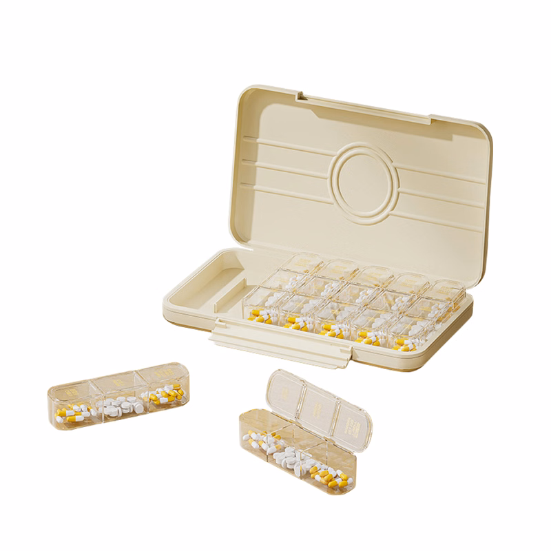 Weekly Pill Box Organizer with 28 Compartments
