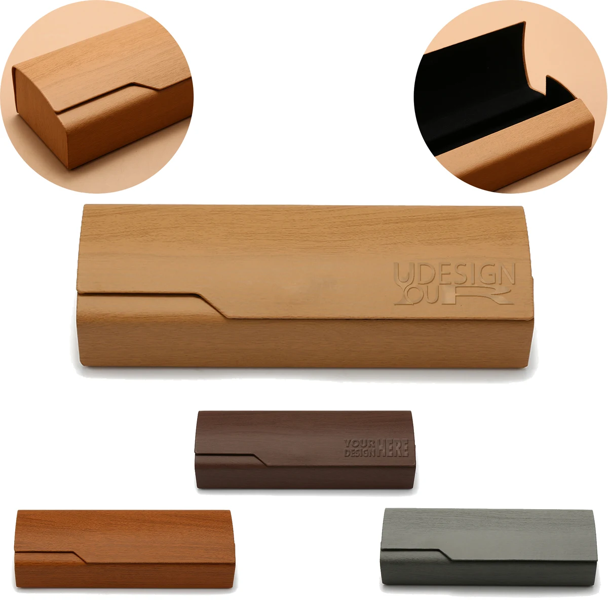 MOQ 10pcs Wooden Grain Glasses Case 1
