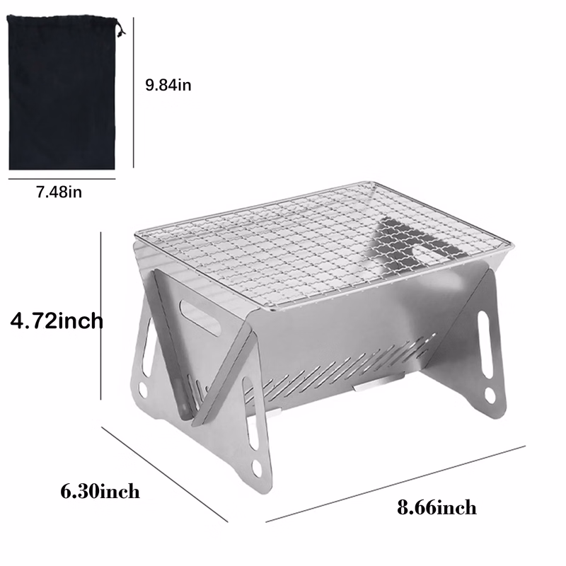 Outdoor foldable card stove barbecue grill