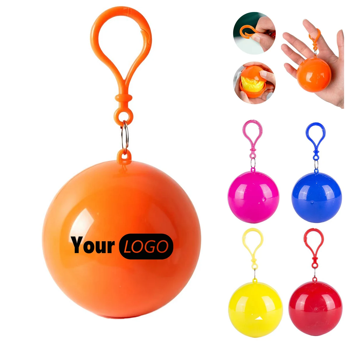 Spherical Keychain Disposable Rain Poncho 1