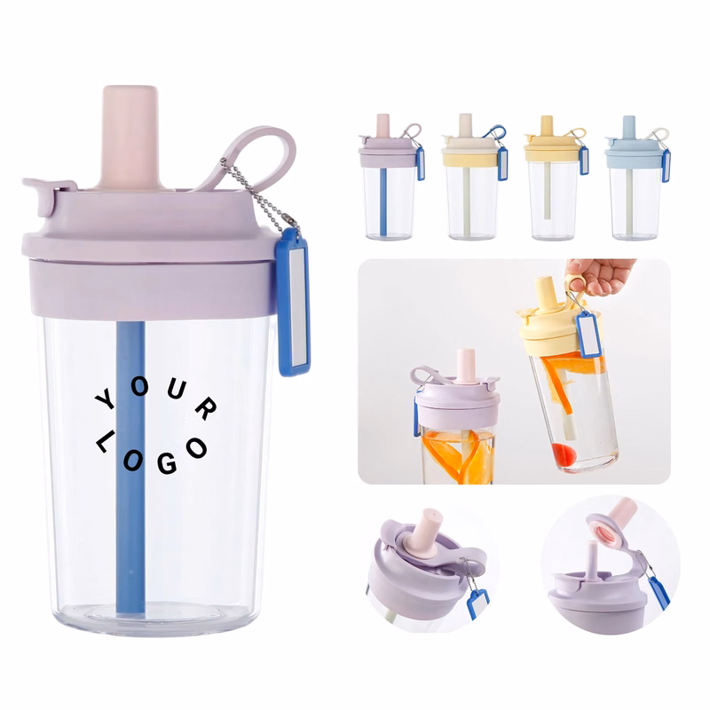 Versatile SAN Tumbler with Flip Top and Soft Straw