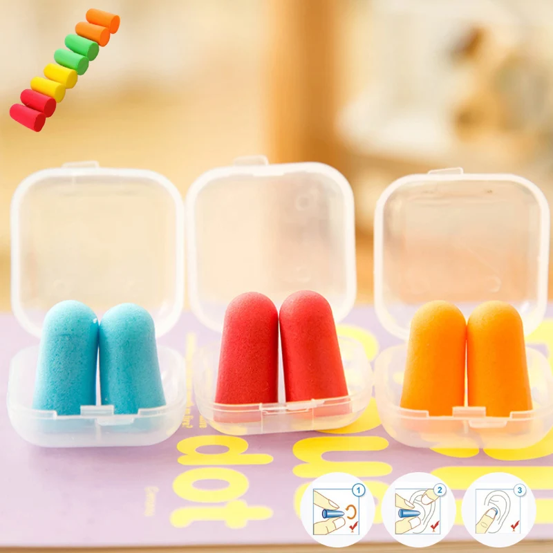 Anti-noise Soft PU Foam Ear plugs w/ Case 1