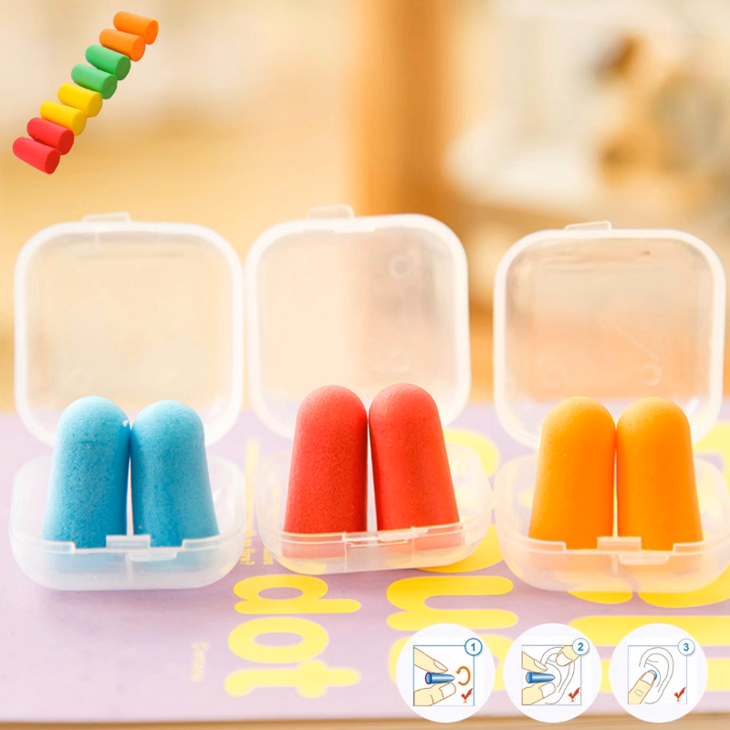 Anti-noise Soft PU Foam Ear plugs w/ Case