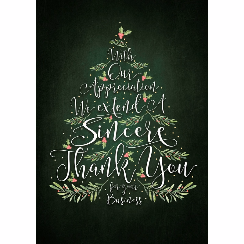 Evergreen Thanks Holiday Cards