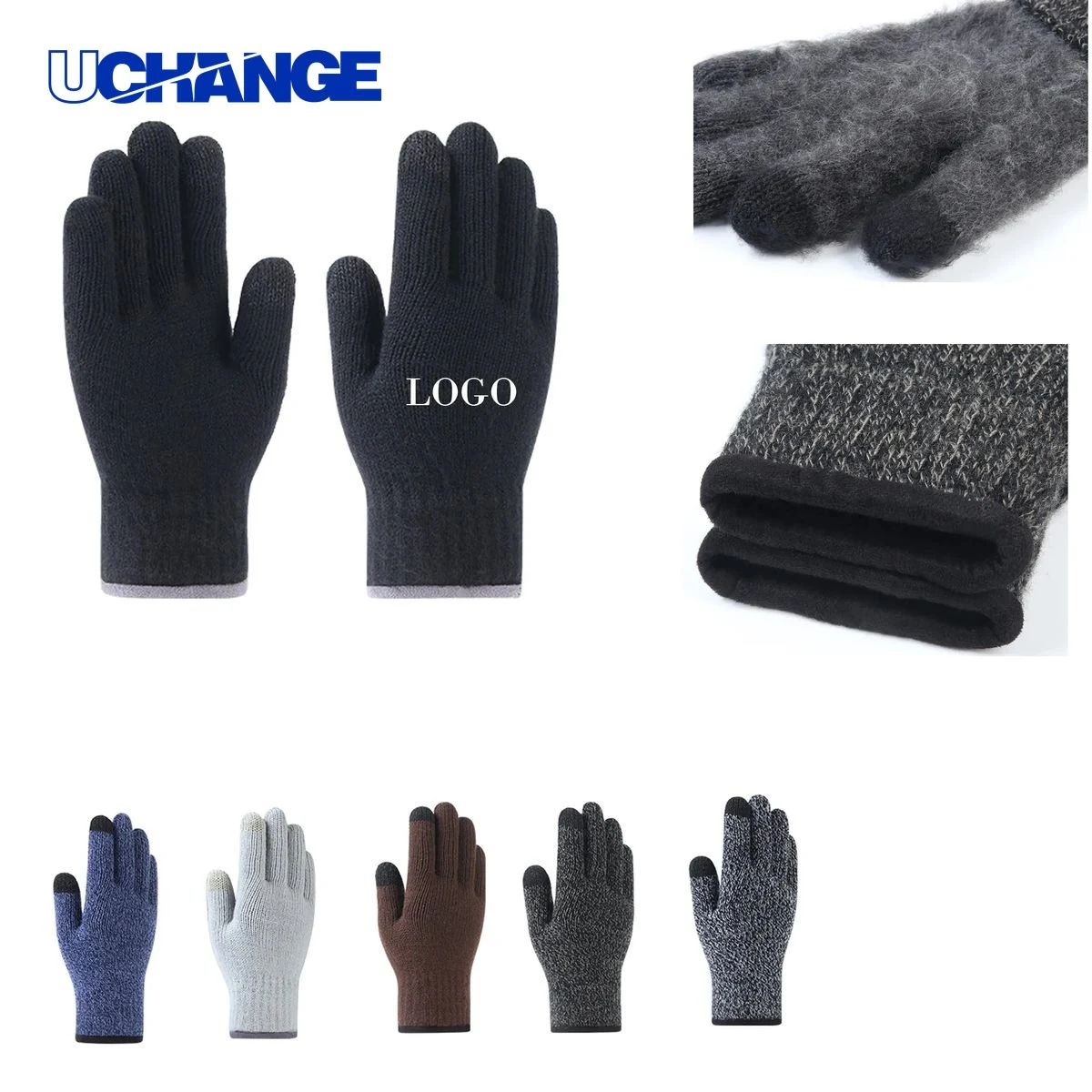 Thickened Knit Touchscreen Gloves 1