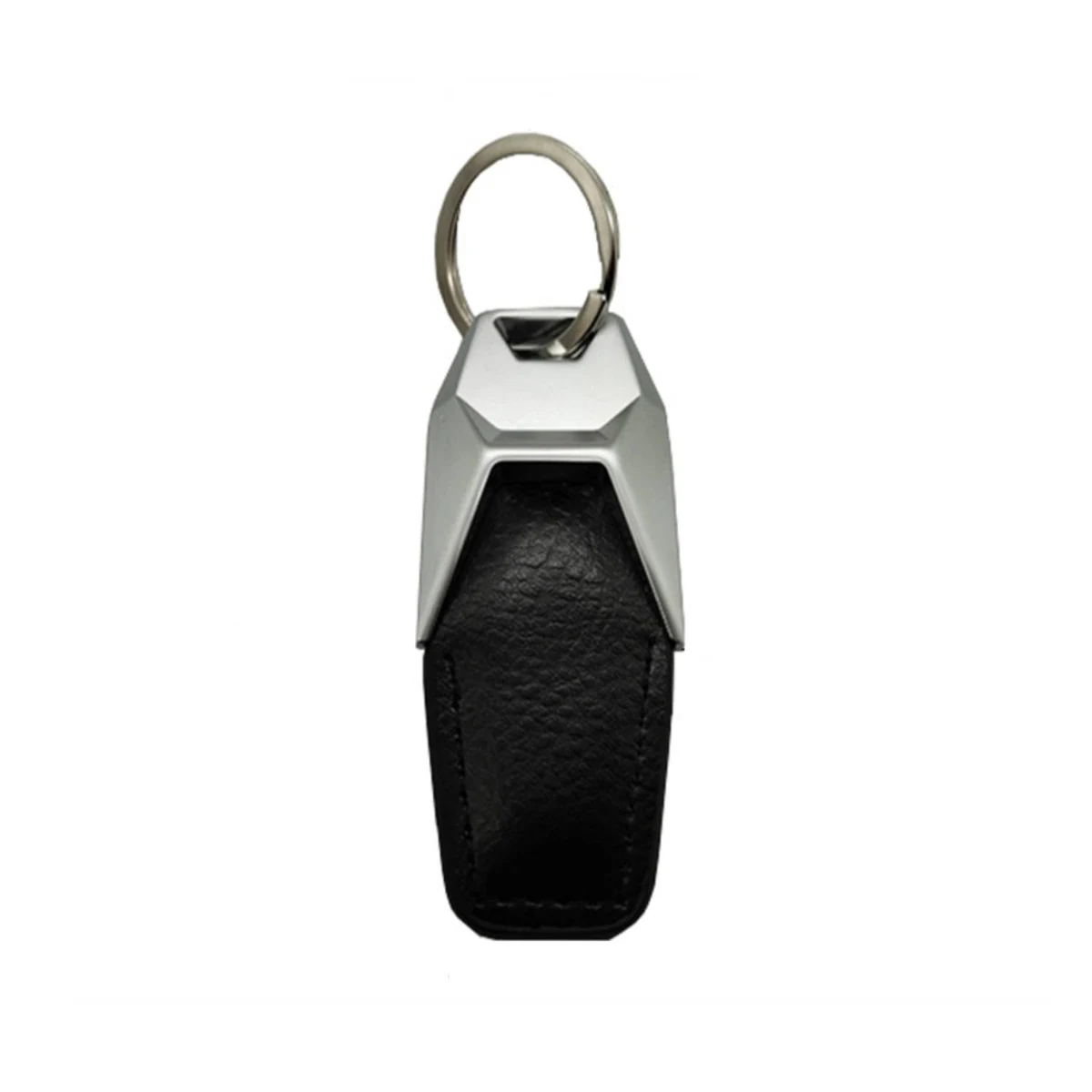 Silver Metal Keyring with PU Leather 1