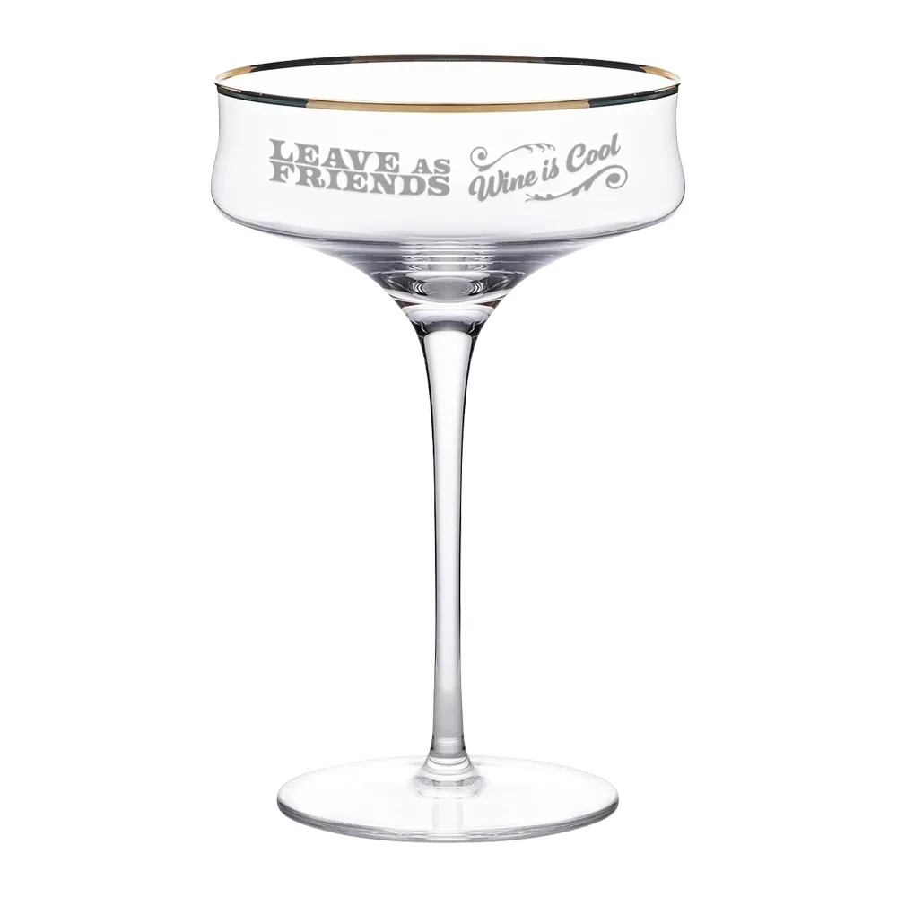 12oz. Gold Rimmed Martini Coupe Glass 1