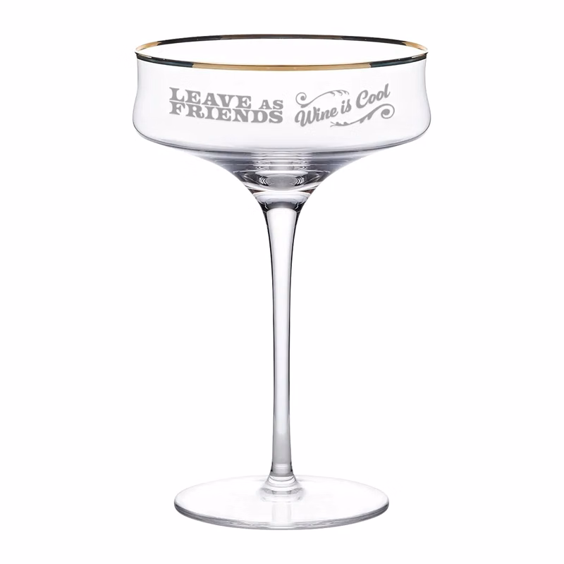 12oz. Gold Rimmed Martini Coupe Glass