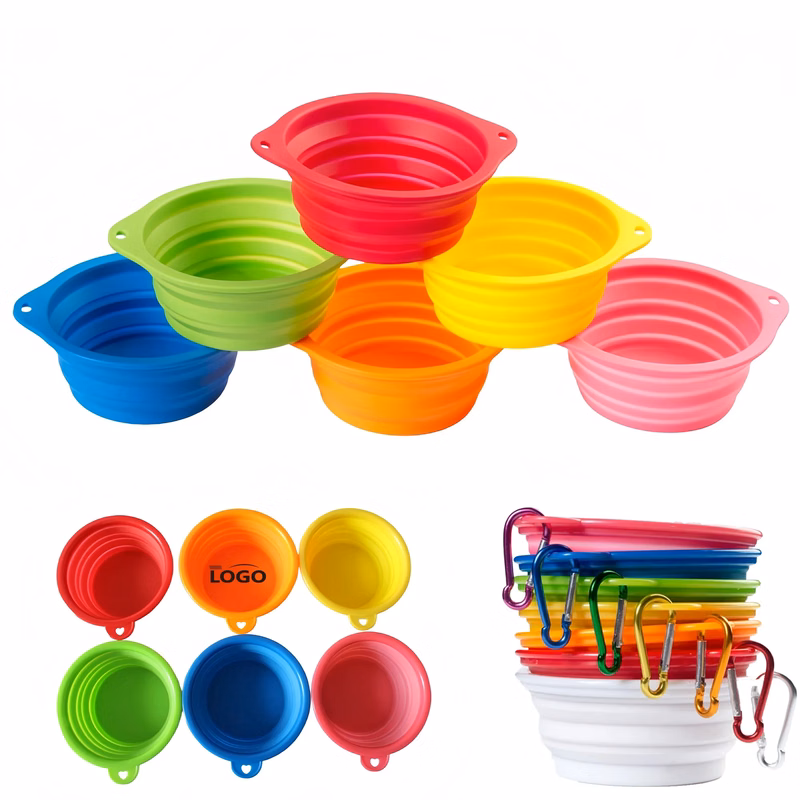 Collapsible Silicone Travel Pet Bowl For Outdoor Feeding