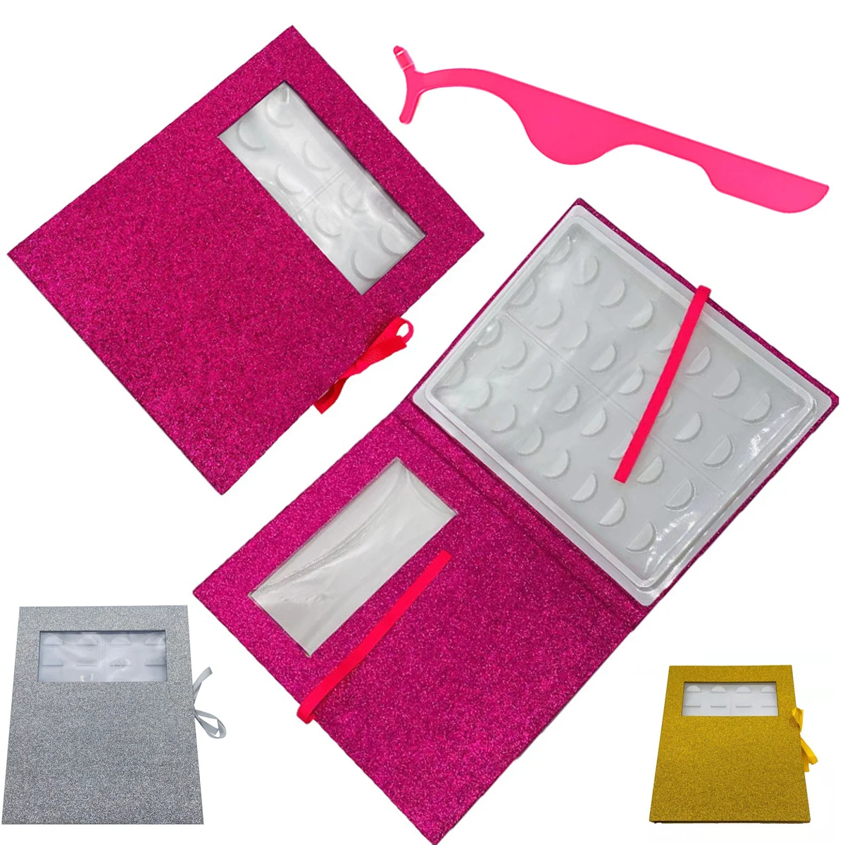 16 Pairs Eyelash Storage Book with Tweezers 1