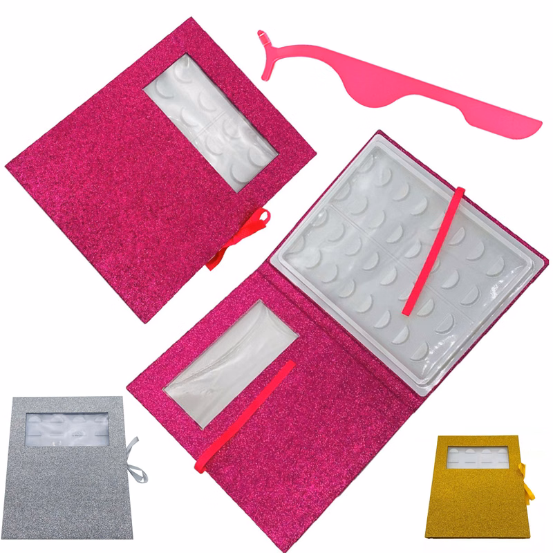 16 Pairs Eyelash Storage Book with Tweezers