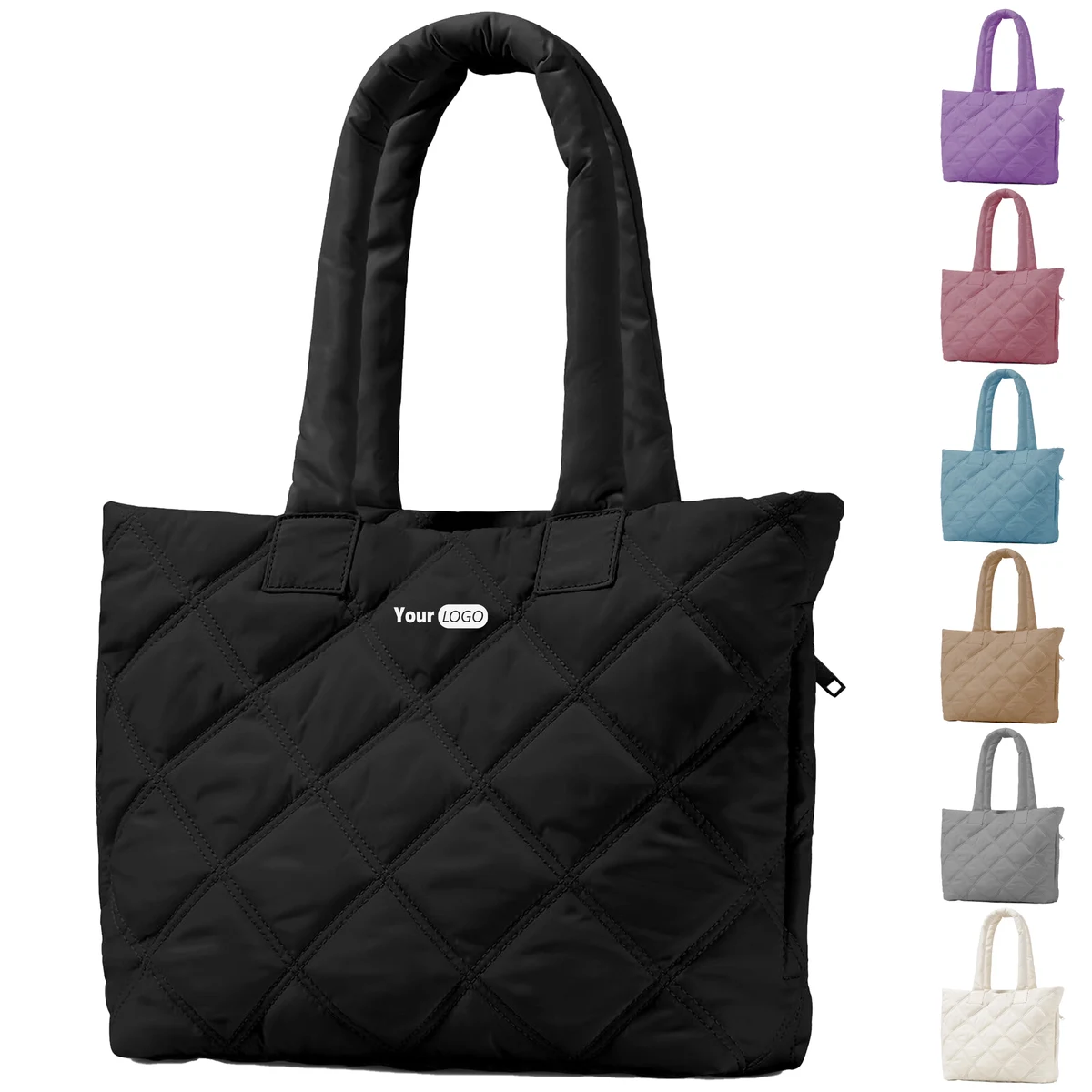 Nylon Solid Color Down Handbag 1