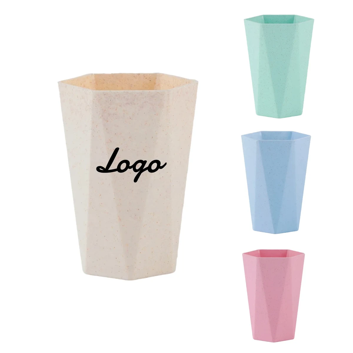Geometric - shaped Wheat - based Custom - Logo Tooth Cups 1