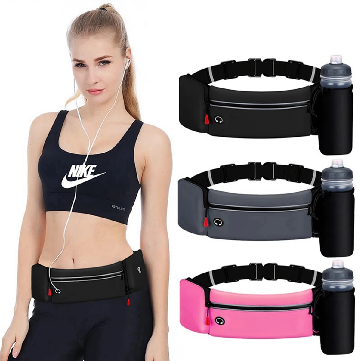 Waterproof Sport Fanny Pack With Water Bottle Holder 1