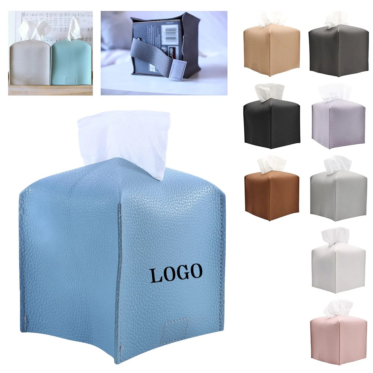 Square Leather Tissue Box 1