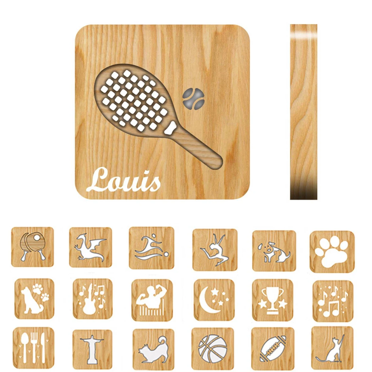 Solid Wood Hollow 3D Night Light 1