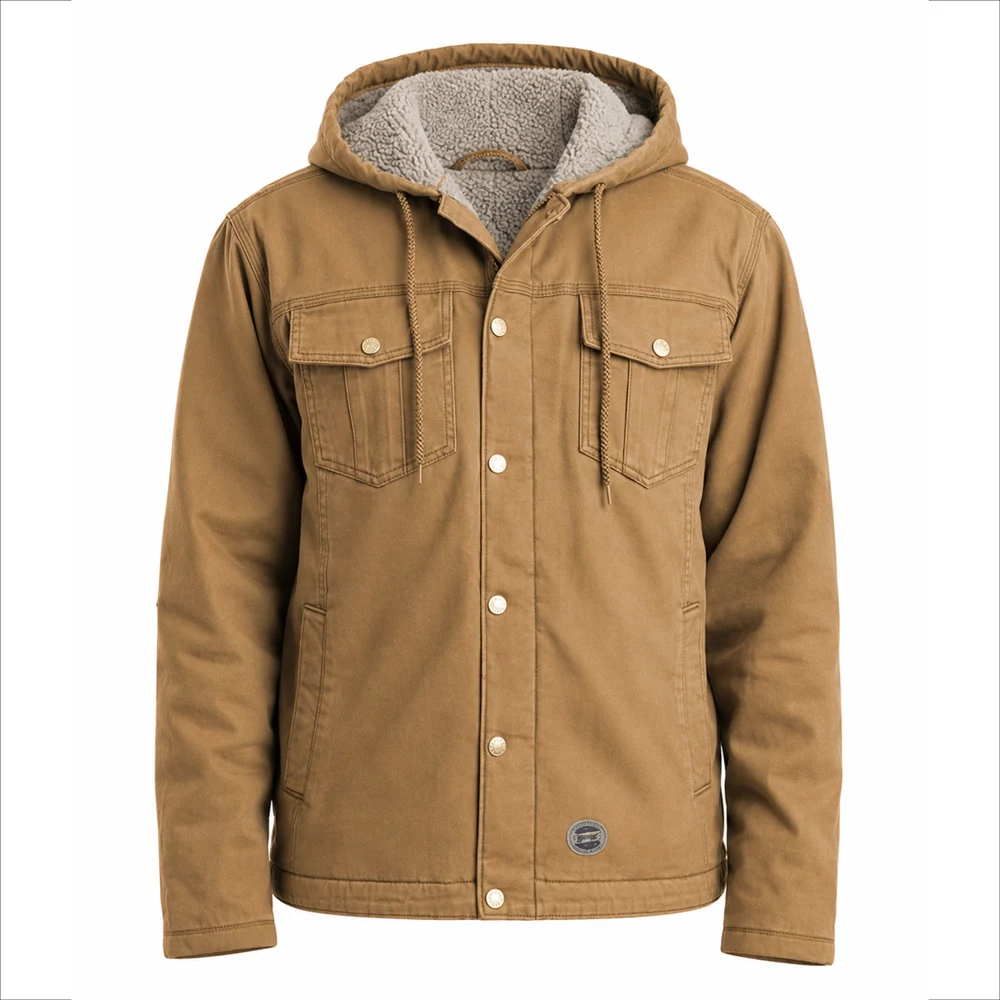 BERNE® Men's Vintage Washed Sherpa-Lined Hooded Jacket 1