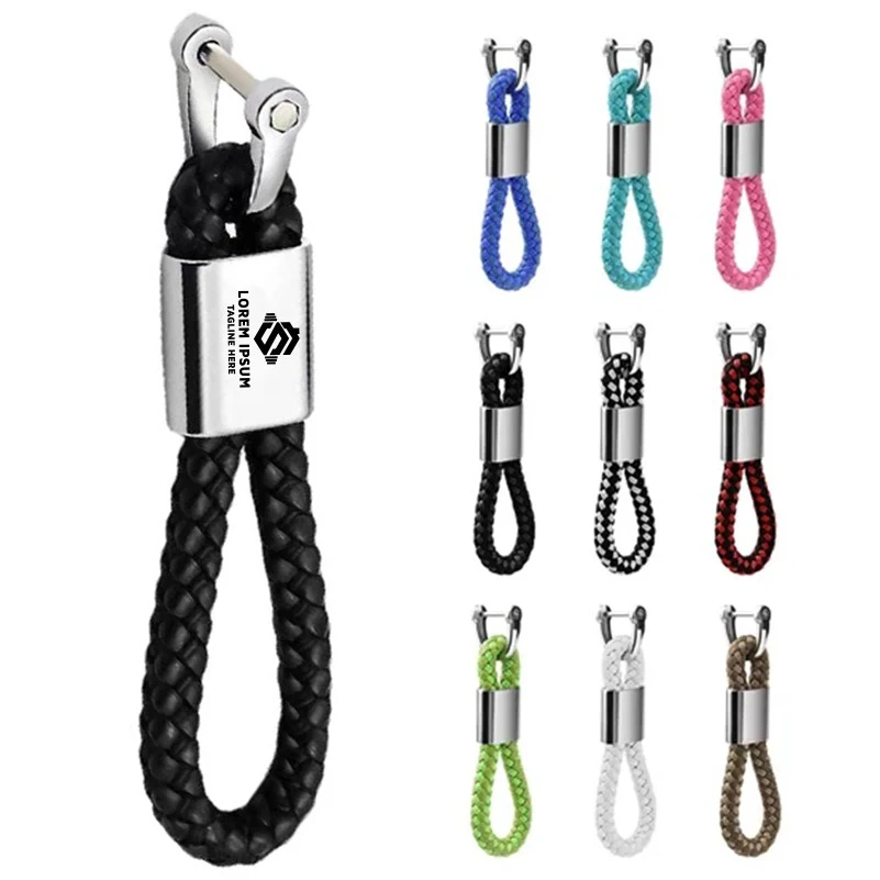 Braided Leather Keychain Car Fob 1