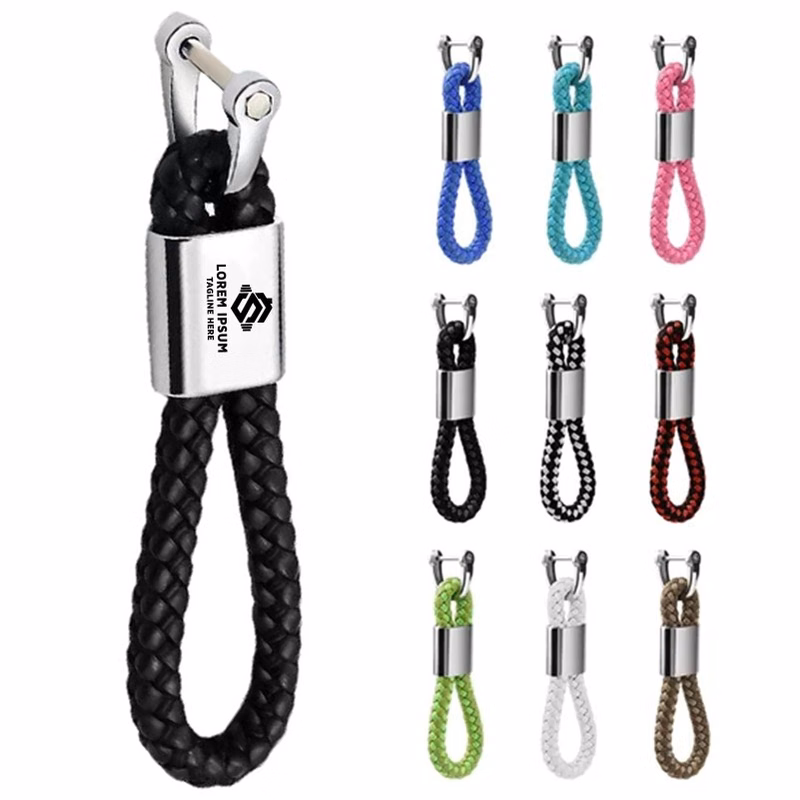 Braided Leather Keychain Car Fob