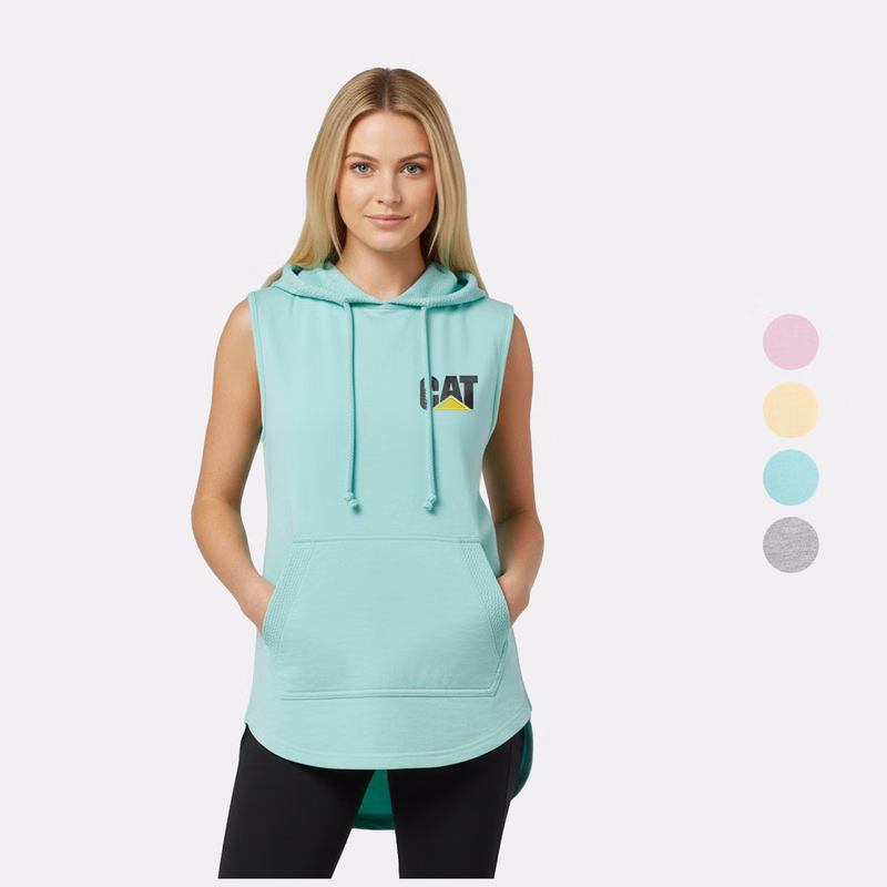 Kinsley Women's Sleeveless French Terry Hoodie with Waffle Knit