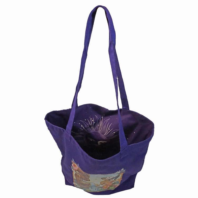 Reversible Purple Cotton Tote