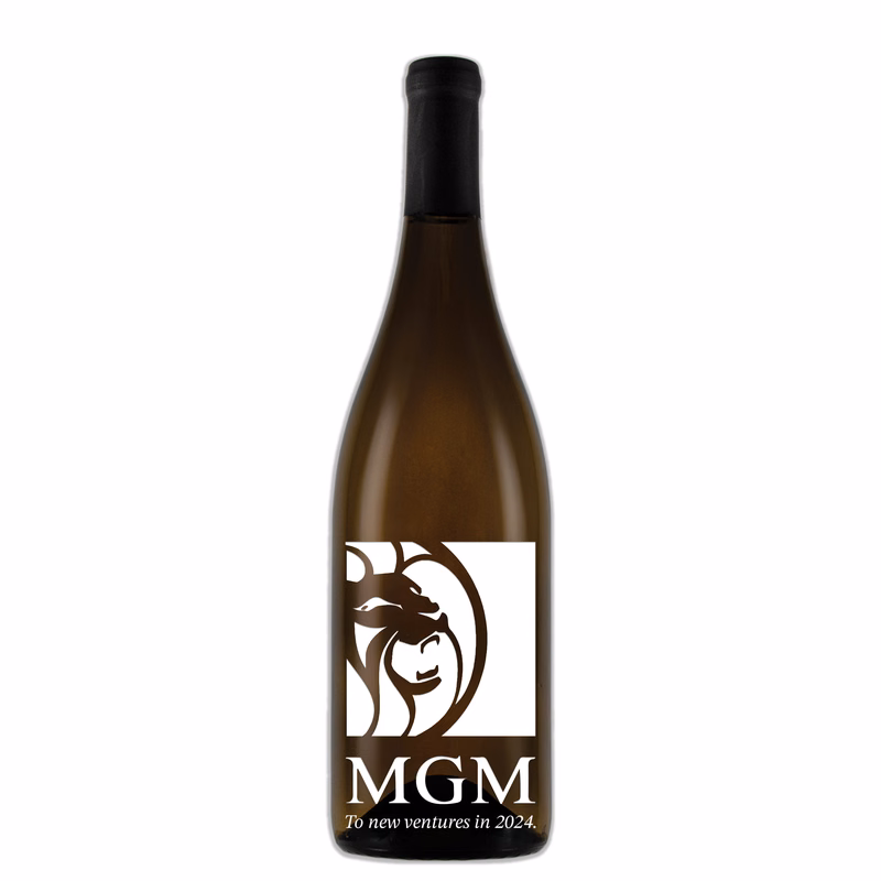Etched Chardonnay White Wine Bottle