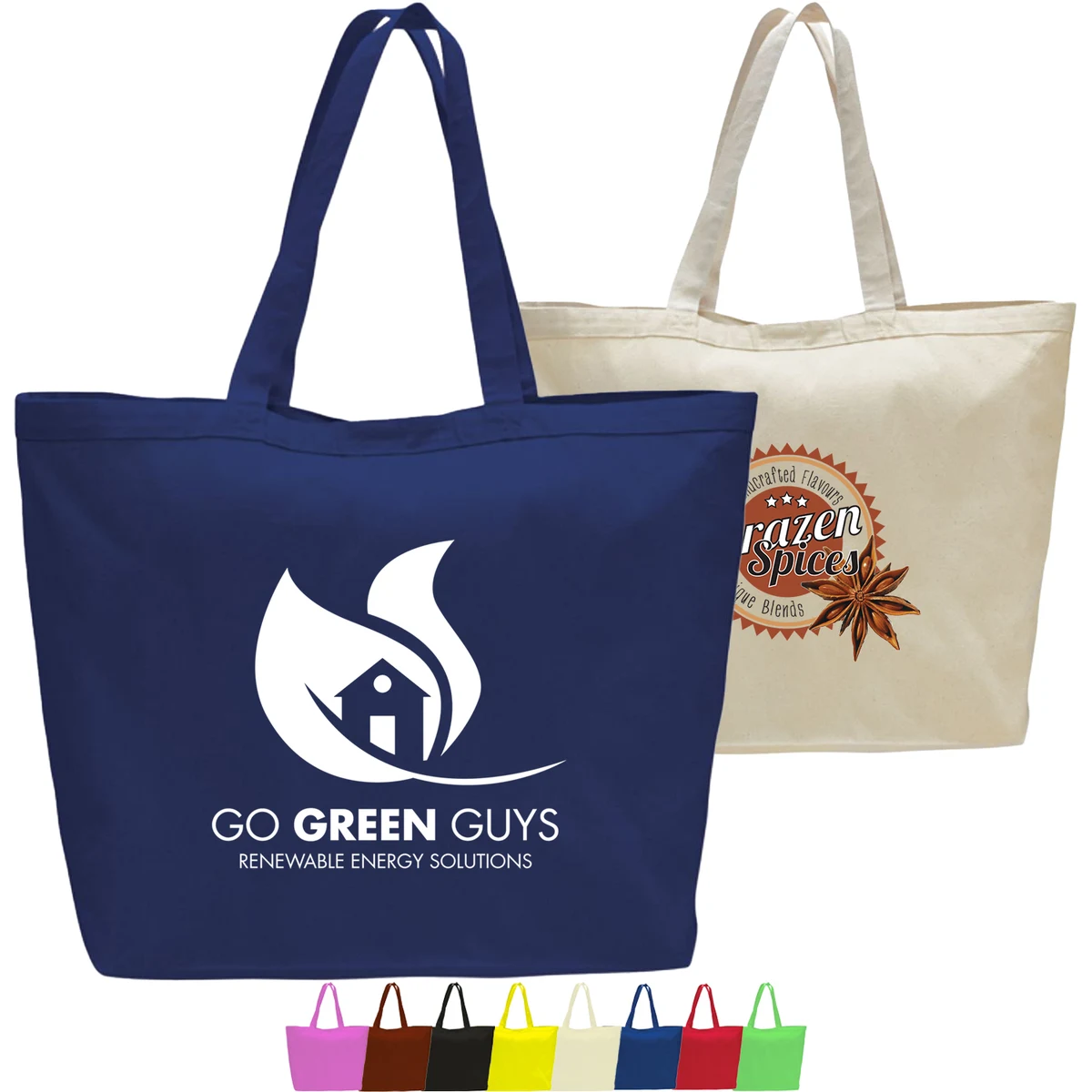 12 oz. Cotton Canvas Big Tote with Velcro Closure USA Decorated (23" x 17") 1