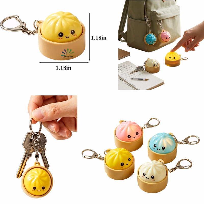 Click Glow Steamed Bun Fidget Keychain