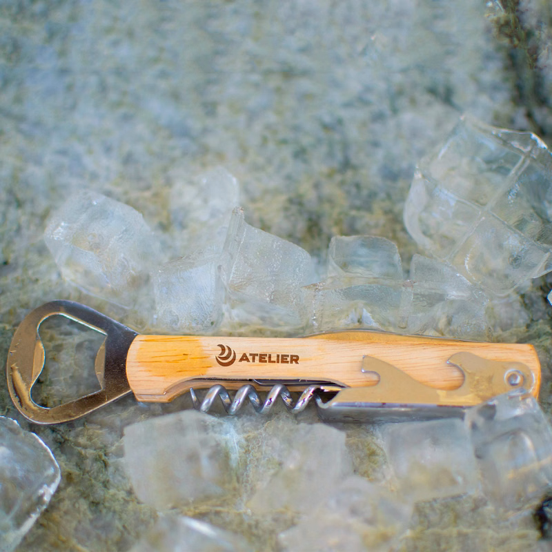 Wood Bottle Opener - Bottle Opener/Corkscrew Combo