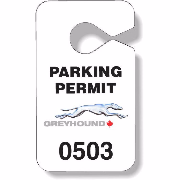 .020 White Gloss Plastic Parking Tag / Permit (2.75"x4.75"), Full Colour